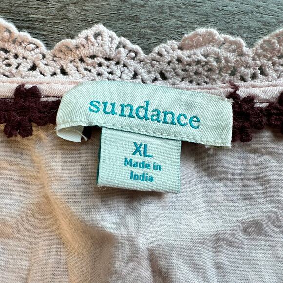 Sundance Valeria Eyelet Pink Shirt XL Boho Prairie - Picture 6 of 10